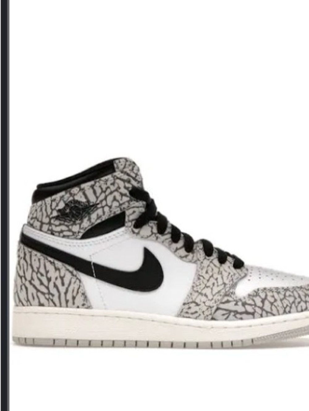 Nike Mid-Top Sneakers in White, Black & Gray Elephant Print